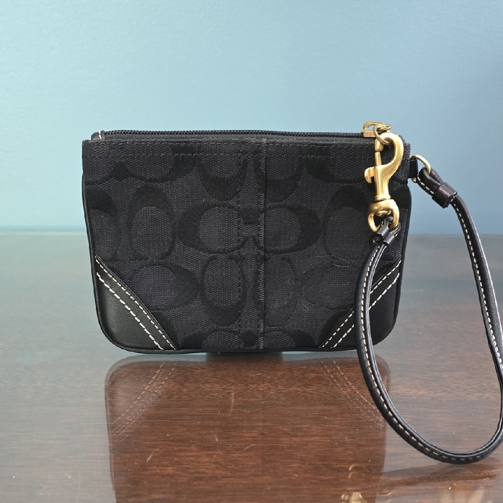Coach Black Signature Wristlet